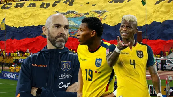 Félix Sánchez serio, Gonzalo Plata preocupado, Robert Arboleda enojado. Foto tomada de: La Tri