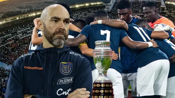 Félix Sánchez serio, Selección Ecuador reunida. Foto tomada de: La Tri