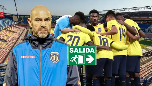 Félix Sánchez serio, Selección Ecuador reunidos. Foto tomada de: La Tri