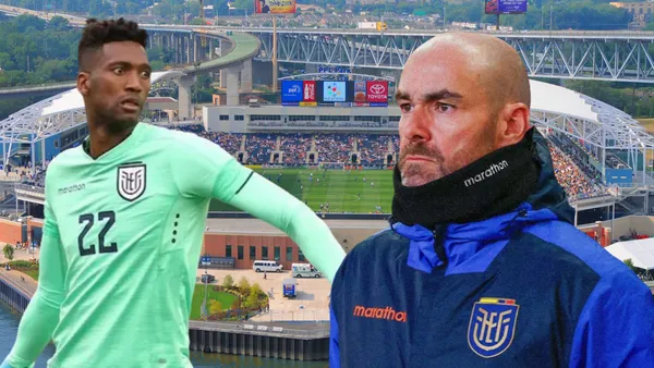 Félix Sánchez y Alexander Domínguez en el Subaru Park (Foto tomada de: Rossetti/La Tri/El telégrafo)