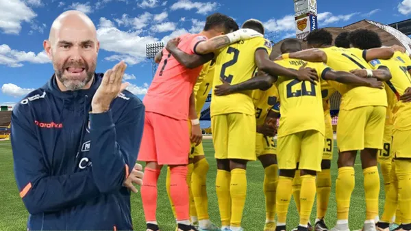 Félix Sánchez y la selección ecuatoriana en el Estadio Olímpico Atahualpa (Foto tomada de: D'Rabona/El Canal del Fútbol/EFE)