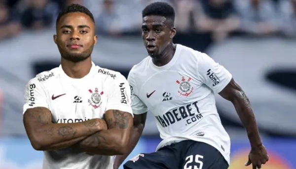 Félix Torres y Diego Palacios con los colores del Corinthians.