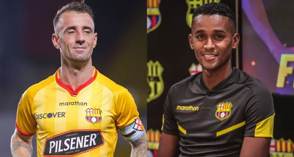 Fidel Martínez volvió a Barcelona SC luego de una larga espera y Damián Díaz no contuvo su emoción al verlo nuevamente