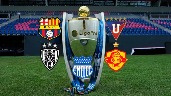 Fondo trofeo Liga Pro, escudos equipos Serie A. Foto tomada de: API/Pes Logos