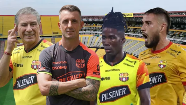 Francisco Fydriszewski, Ariel Hola, Adonis Preciado y Damián Díaz (Foto tomada de: Extra/Barcelona SC/API)