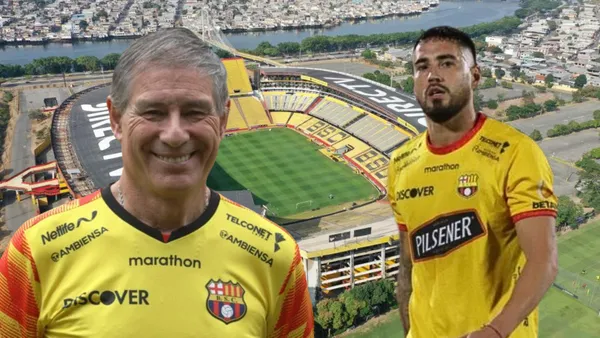 Francisco Fydriszewski y Ariel Holan (Foto tomada de: Barcelona SC/API)