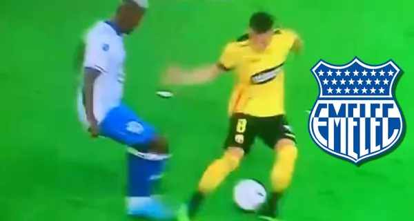 Gabriel Cortez le hizo un caño a Emmanuel Martínez en el Monumental, que provocó la reacción de varios jugadores como un goleador de Emelec