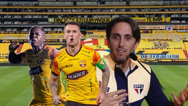 Gabriel Cortez y Damián Díaz gritado. Foto tomada de: El Universo/Barcelona SC