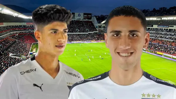 Gabriel Villamíl y Santiago Scotto en el Estadio Rodrigo Paz Delgado (Foto tomada de: Primicias/Liga de Quito)