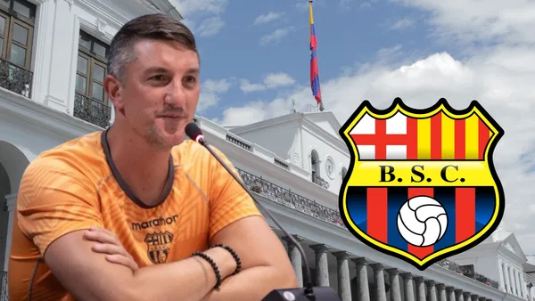 Germán Corengia en el Palacio de Carondelet (Foto tomada de: Wikipedia/Barcelona SC)