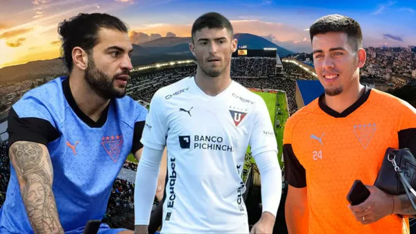 Gian Franco Allala, Facundo Rodríguez y Andrés Zanini (Foto tomada de: Liga de Quito/API)