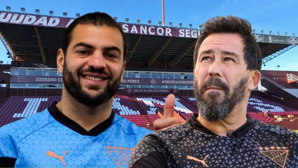 Gian Franco Allala y Pablo Sánchez (Foto tomada de: Copa Argentina/Liga de Quito)