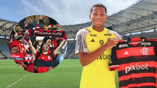 Gonzalo Plata e hinchas de Flamengo (Foto tomada de: Maracaná/Flamengo)