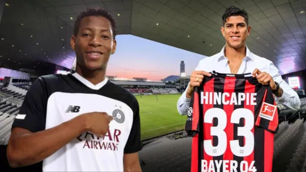 Gonzalo Plata y Piero Hincapié en el Jassim Bin Hamad Stadium (Foto tomada de: El Universo/Doha Directory)