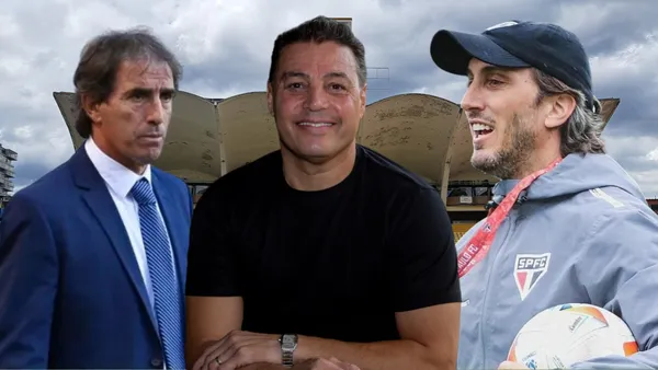 Guillermo Almada, Alfaro Moreno y Luis Zubeldía (Foto tomada de: Primicias/São Paulo/IMAGO7/Primicias)