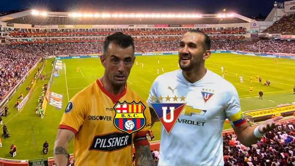 Hernán Barcos y Damián Díaz en el estadio Rodrigo Paz Delgado