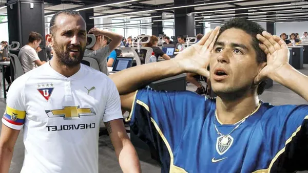 Hernán Barcos y Román Riquelme (Foto tomada de: Liga de Quito/API/C5N/Humanidades)