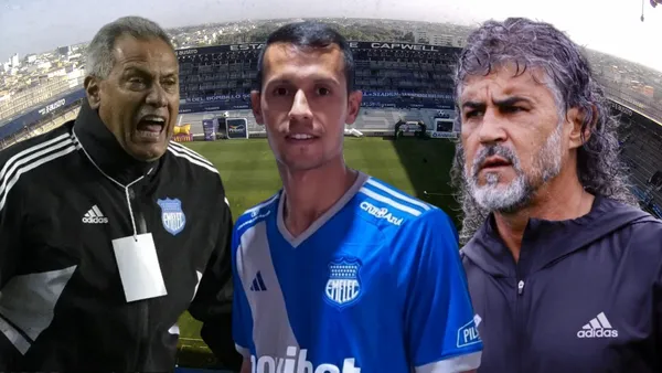 Hernán Torres, Andrés Ricaurte y Leonel Álvarez (Foto tomada de: API/Emelec)