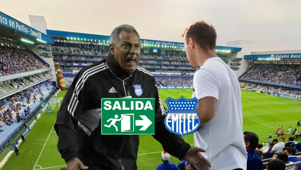 Hernán Torres gritando, entrenador en el Capwell. Foto tomada de: Emelec