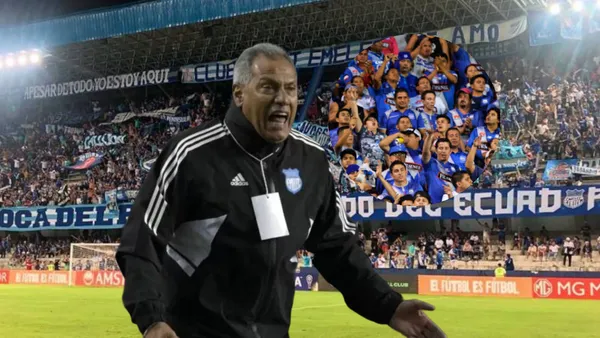 Hernán Torres gritando, hinchas de Emelec. Foto tomada de: Emelec