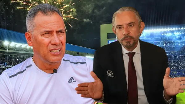 Hernán Torres y José Pileggi en el Estadio Capwell (Foto tomada de: Emelec/CR/La Red)