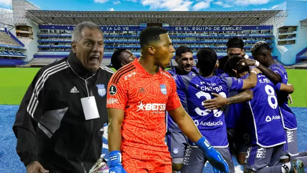 Hernán Torres y Pedro Ortiz gritando a jugadores de Emelec. Foto tomada de: Emelec/El Universo