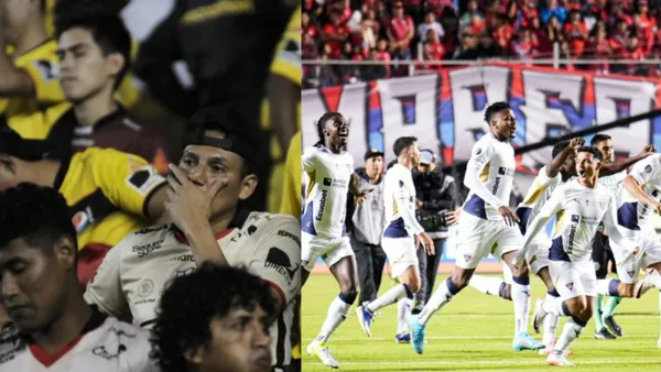 Hinchada de Barcelona SC y equipo de Liga de Quito