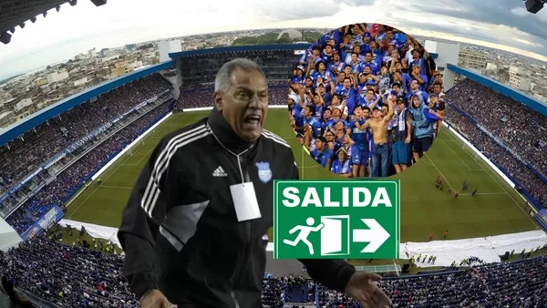 Hinchas de Emelec pidiendo la salida de Hernán Torres de Emelec