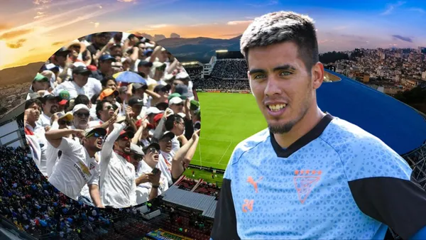 Hinchas de Liga de Quito y Andrés Zanini (Foto tomada de: Liga de Quito)