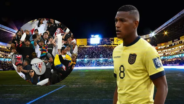 Hinchas de Liga de Quito y Carlos Gruezo (Foto tomada de: Liga de Quito/La Tri/X)