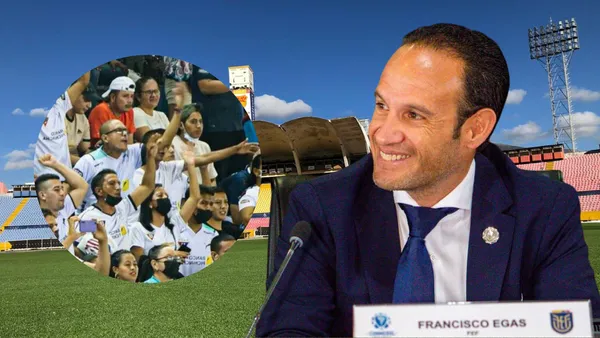 Hinchas de Liga de Quito y Francisco Egas (Foto tomada de: El Universo/FEF)