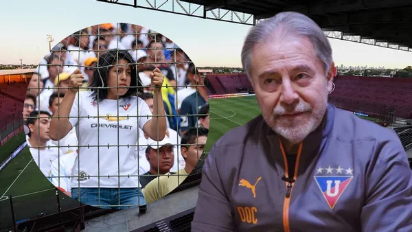 Hinchas de Liga de Quito y Lanús (Foto tomada de: Copa Argentina/Liga de Quito/API)