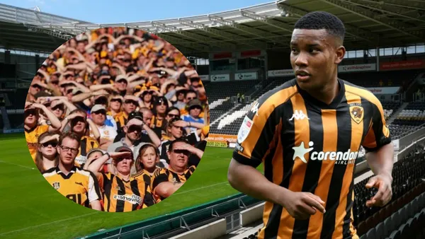 Hinchas del Hull City y Óscar Zambrano (Foto tomada de: Hull City)