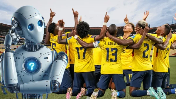 IA y jugadores de La Tri (Foto tomada de: Municipio de Guayaquil/La Tri/Xataka)