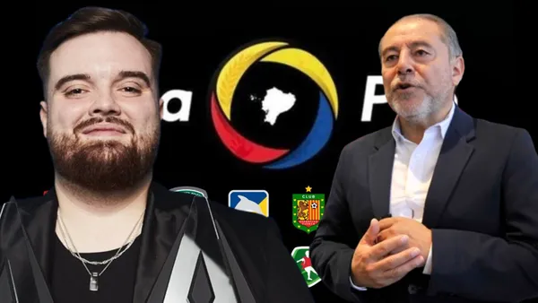 Ibai Llanos e Isaac Álvarez en la Liga Pro (Foto tomada de: Liga Pro/Marca/Primicias)