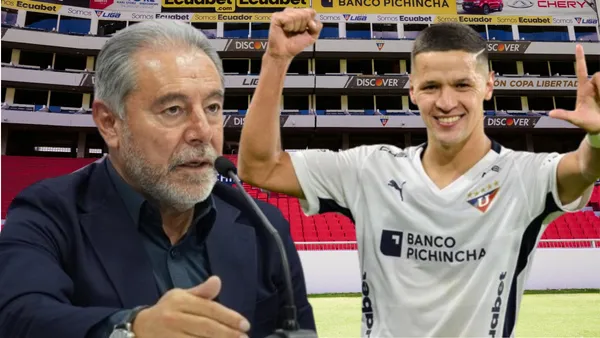 Isaac Álvarez y Alex Arce (Foto tomada de: Liga de Quito/Isaac Álvarez/API)