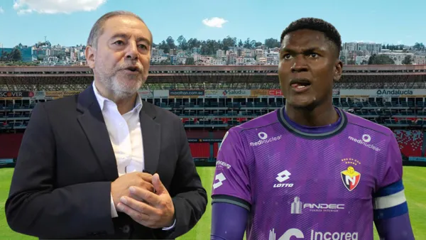 Isaac Álvarez y David Cabezas (Foto tomada de: Liga de Quito/Teleamazonas)