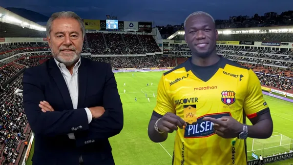 Isaac Álvarez y Felipe Caicedo (Foto tomada de: Primicias/Barcelona SC)