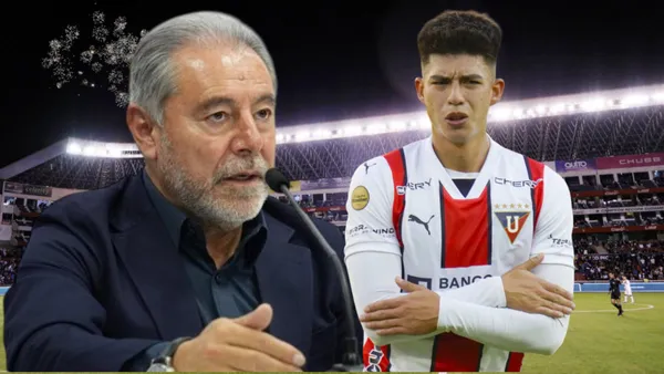 Isaac Álvarez y Gabriel Villamíl (Foto tomada de: API/Liga de Quito)