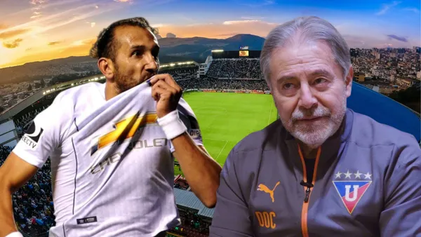 Isaac Álvarez y Hernán Barcos (Foto tomada de: Liga de Quito/API)