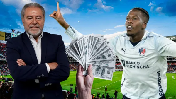 Isaac Álvarez y Jan Hurtado en el Estadio Rodrigo Paz Delgado (Foto tomada de: El Comercio/API/Primicias/Metro)