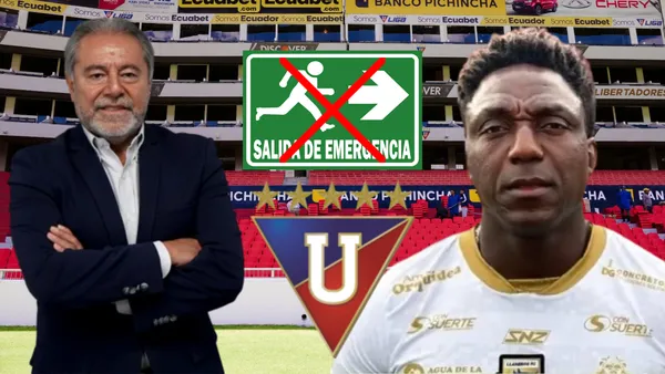 Isaac Álvarez y la Tuka Ordóñez en el Estadio Rodrigo Paz (Foto tomada de: Liga de Quito/Primicias/AC Planeta Fuego/Wikipedia)