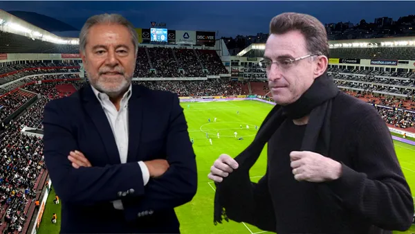 Isaac Álvarez y Michel Deller en el Estadio Rodrigo Paz Delgado (Foto tomada de: Primicias/IDV/Primicias)