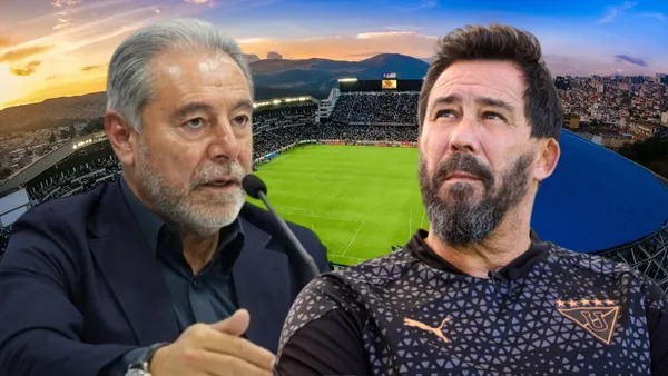 Isaac Álvarez y Pablo Sánchez (Foto tomada de: Liga de Quito)