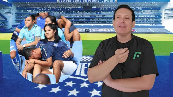 Iván Triviño y los hinchas de Emelec (Foto tomada de: Emelec)