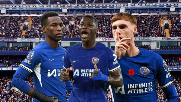 Jackson y Palmer discutiendo, Moisés Caicedo separándolos. Foto tomada de: SB Nation/Ecuavisa/Chelsea News