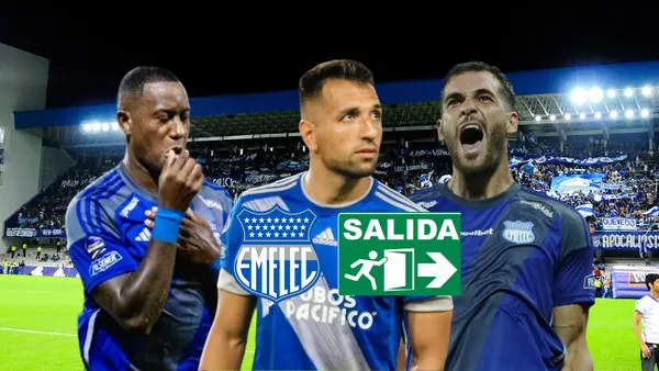 Jaime Ayoví festejo, Aníbal Leguizamón preocupado, Castelli gritando. Foto tomada de: Emelec/API