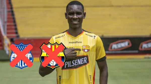 Janner Corozo con la camiseta del Barcelona SC.