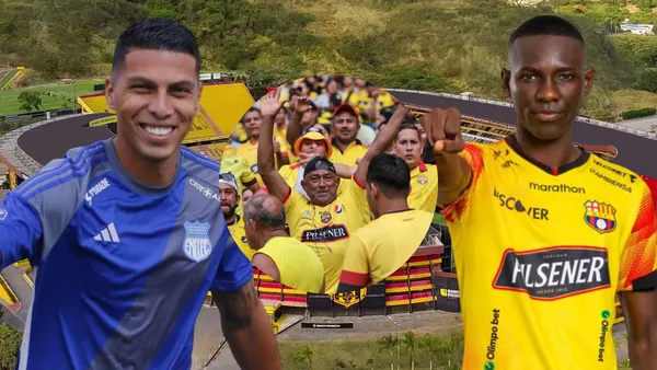 Janner Corozo y Luis Fernando León (Foto tomada de: Barcelona SC/Janner Corozo/Emelec)