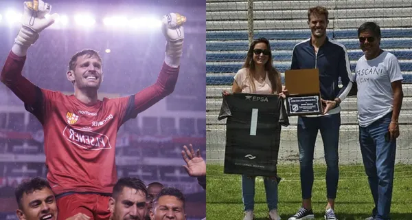 Javier Burrai recibió un reconocimiento del equipo Guillermo Brown por su destacada actuación